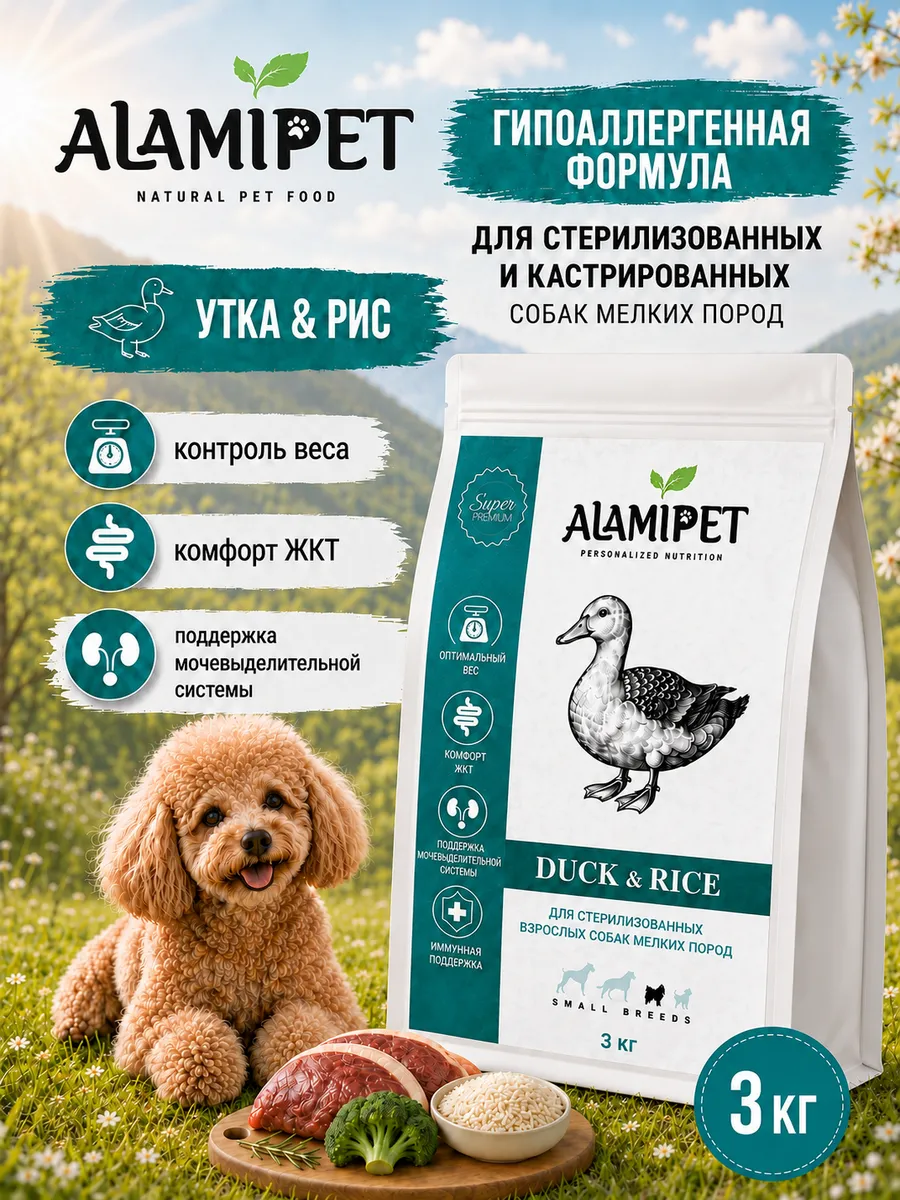 Упаковка ALAMIPET Утка & рис