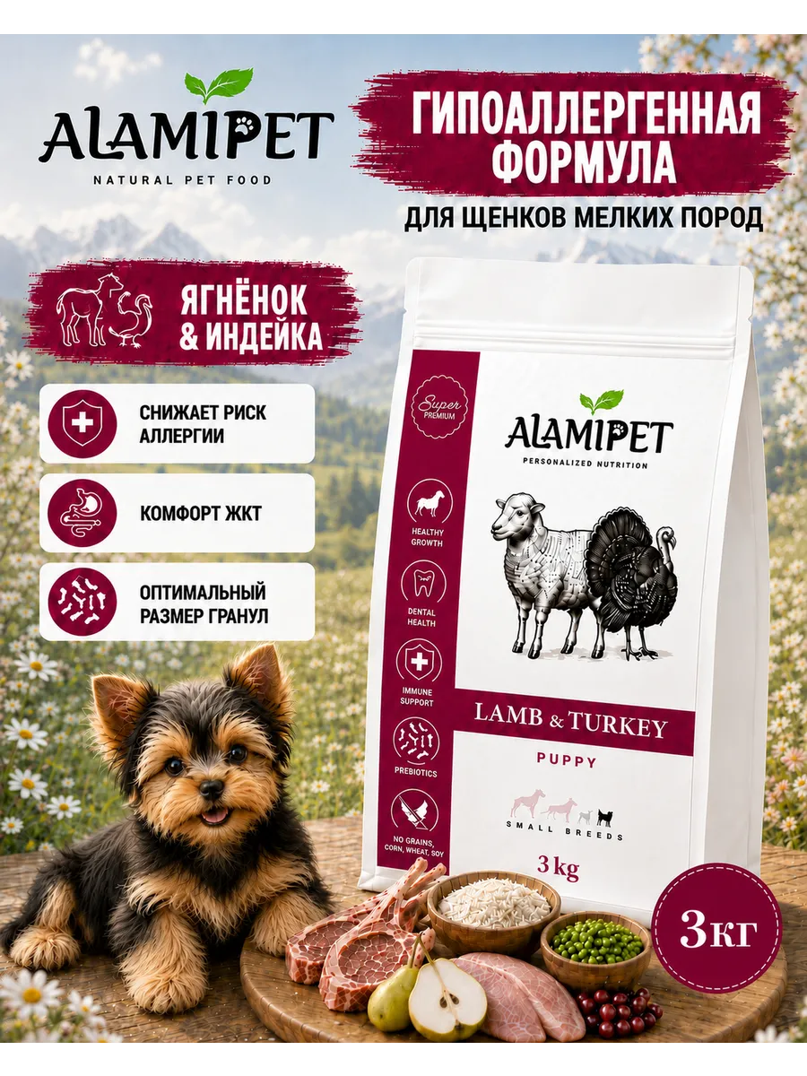 Упаковка ALAMIPET Ягнёнок — щенки